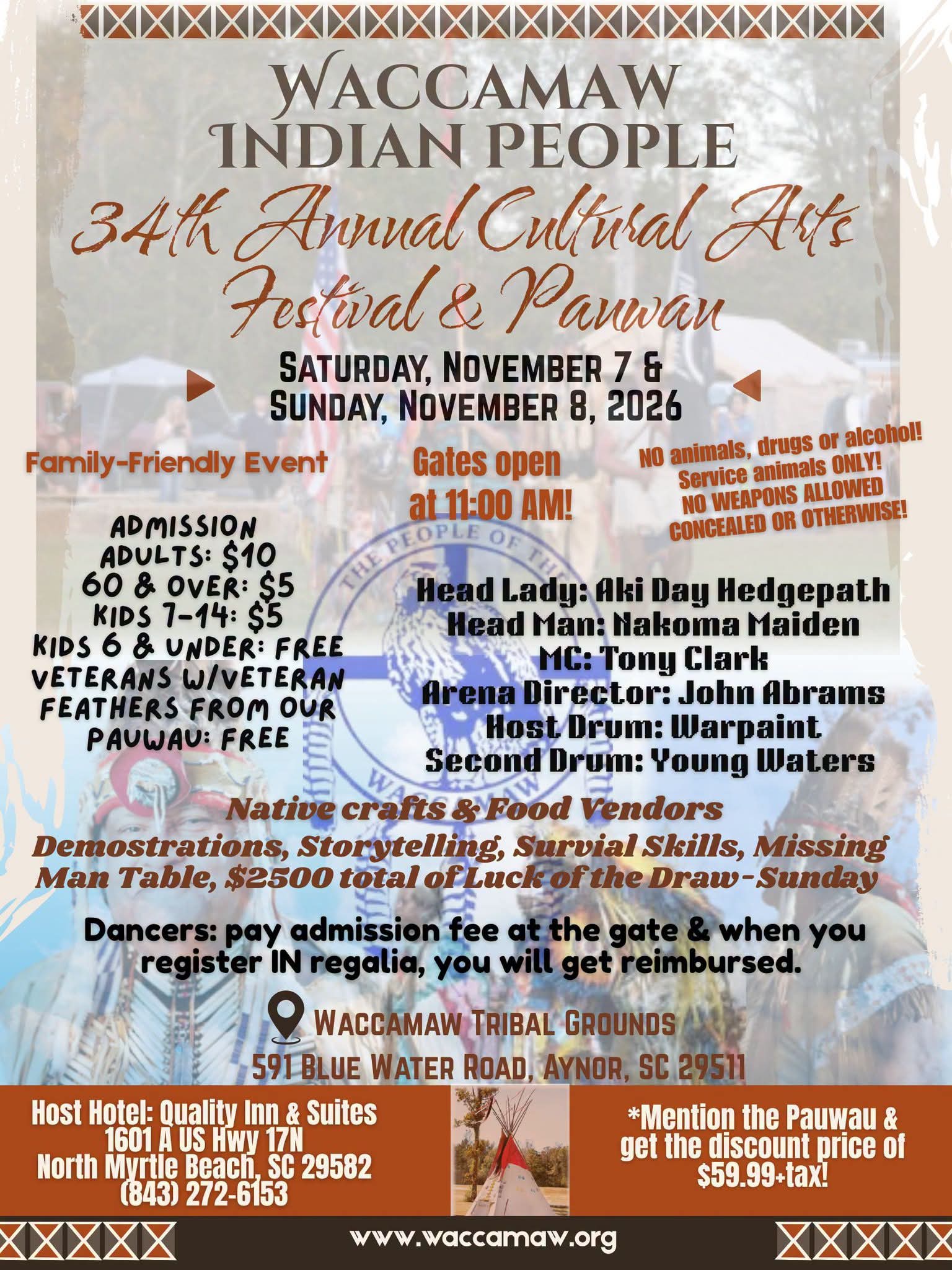 34th Annual Waccamaw Indian People Cultural Arts Festival & Pauwau 2026