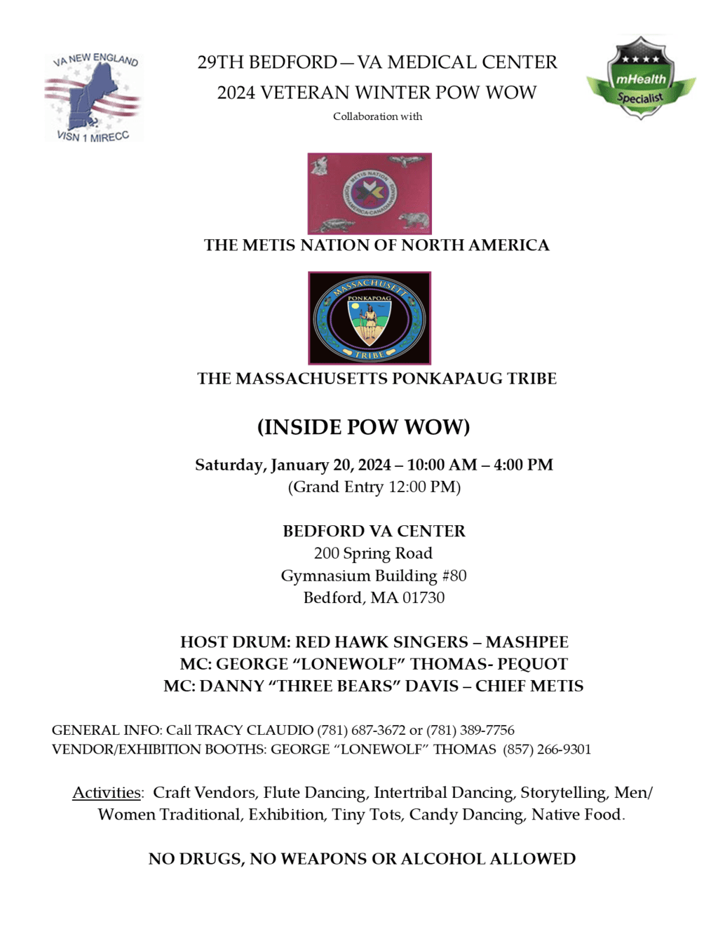 29th Bedford VA (Veterans Administration) -Medical Center 2024 Veteran Winter Pow Wow