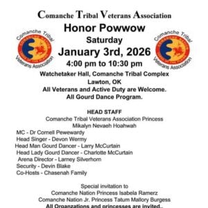 Comanche Tribal Veterans Association Honor Pow Wow 2026