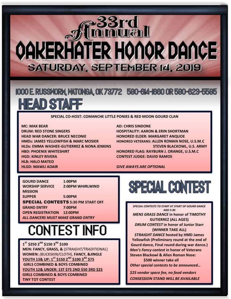 33rd Annual Oakerhater Honor Dance (2019)