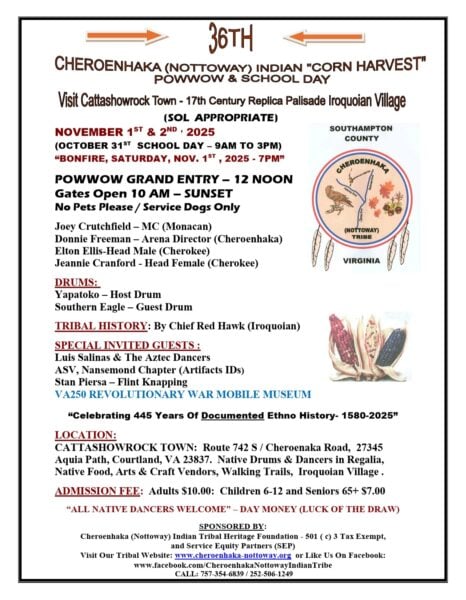 36th Cheroenhaka (Nottoway) Indian Corn Harvest Pow Wow & School Day 2025