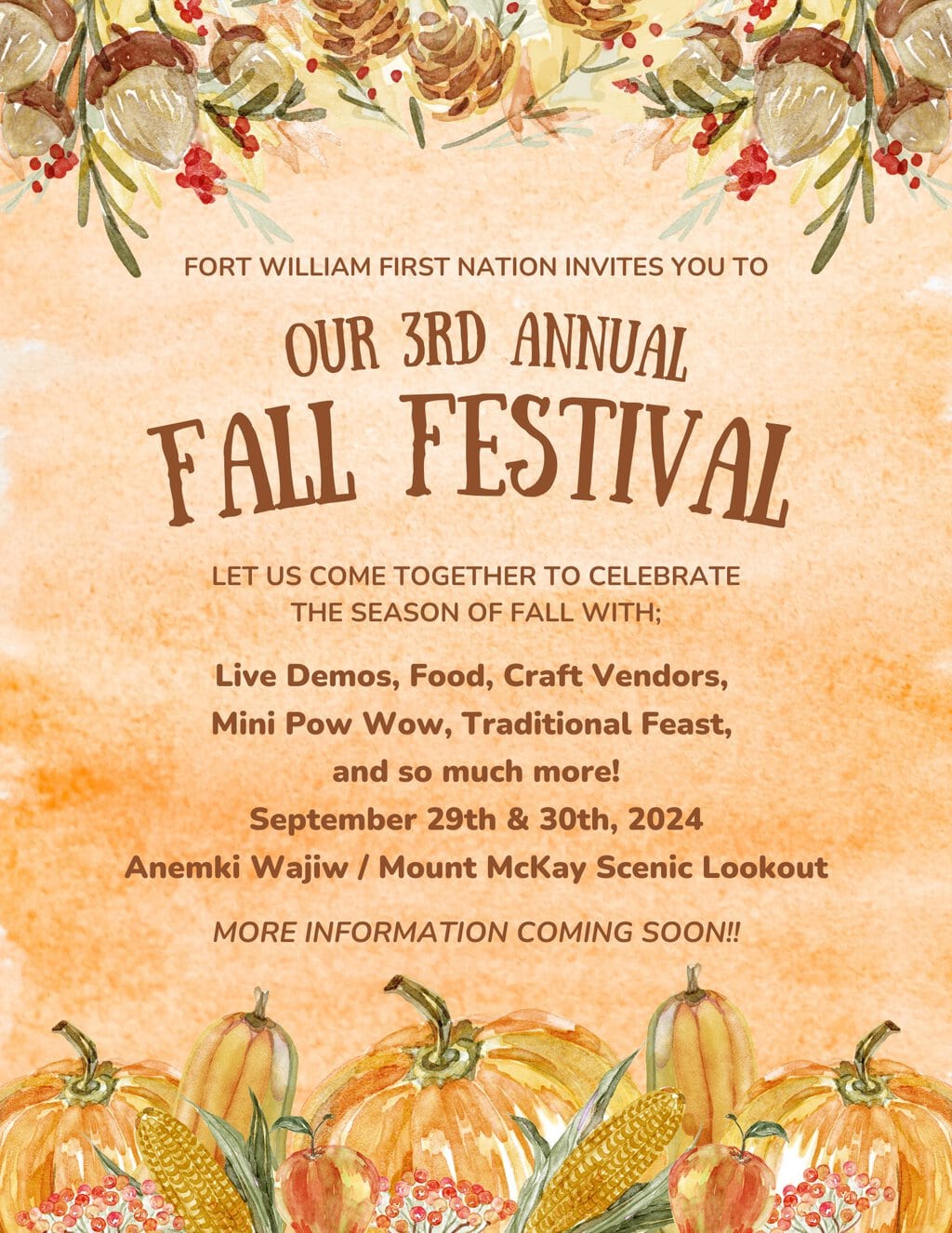 3rd Annual Fort William First Nation Fall Festival 2024
