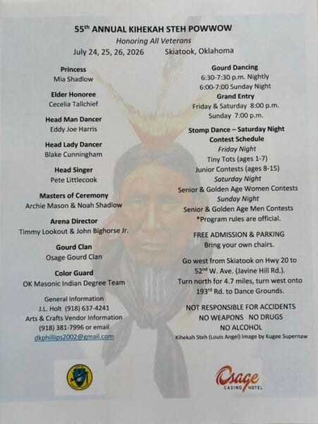 55th Annual Kihekah Steh Pow Wow 2026