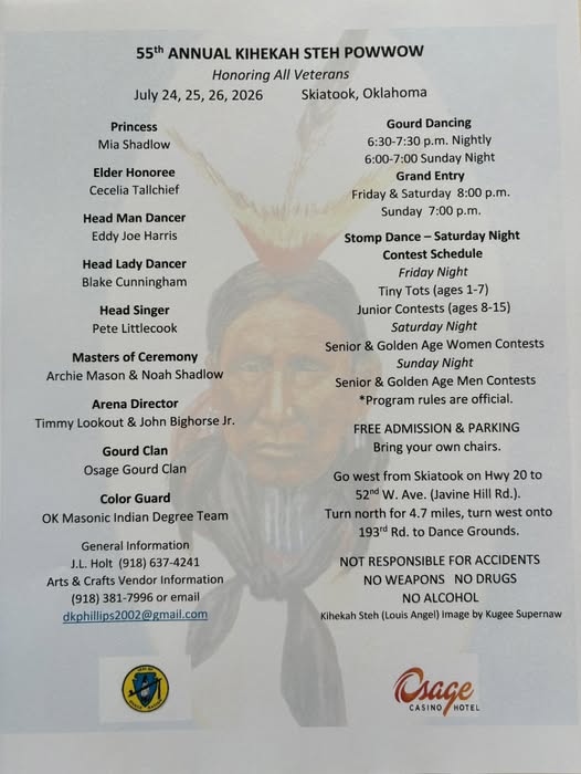 55th Annual Kihekah Steh Pow Wow 2026