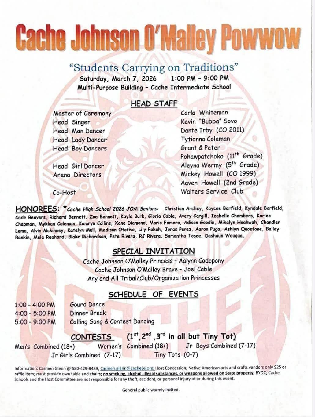 Cache Johnson O'Malley Pow Wow 2026