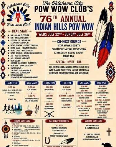OKC Pow Wow Club 76th Annual Indian Hills Pow Wow 2026