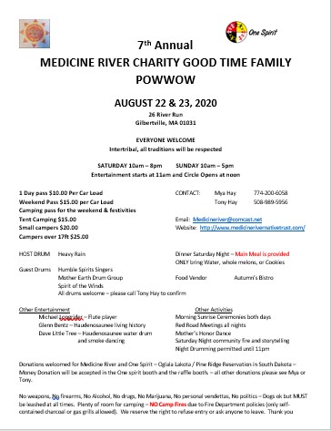 (Cancelled) 7th Annual Medicine River Charity Pow Wow