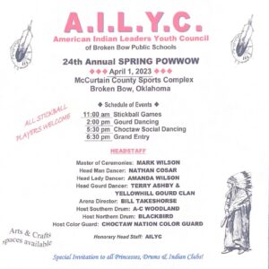 American Indian Leaders Youth Council (AILYC) 24th Annual Spring Pow Wow 2023