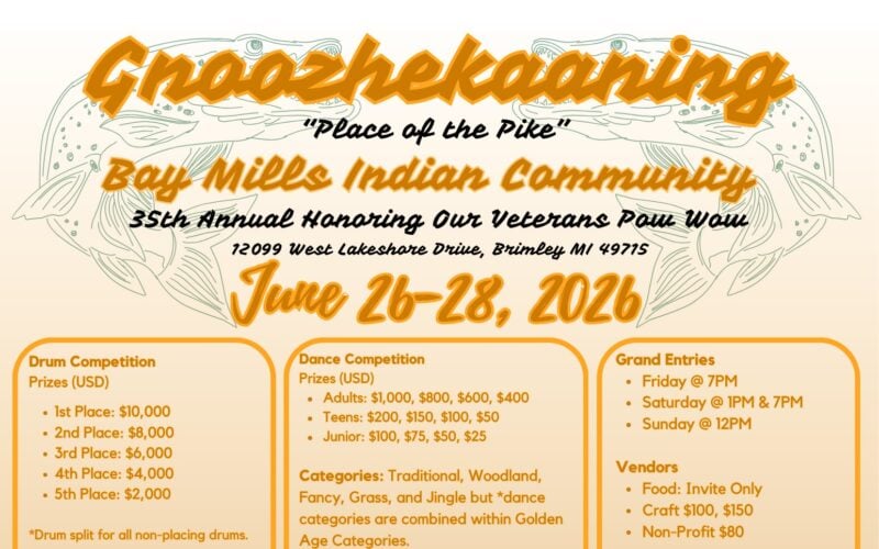 Bay Mills Indian Community 35th Annual Honoring Our Veterans Pow Wow 2026