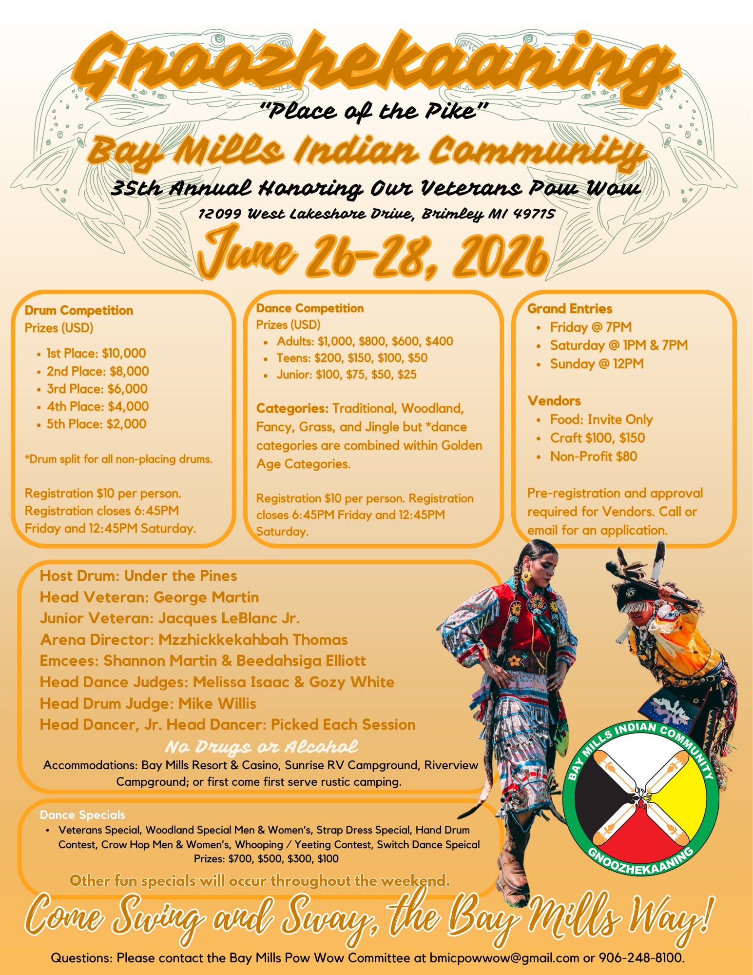 Bay Mills Indian Community 35th Annual Honoring Our Veterans Pow Wow 2026