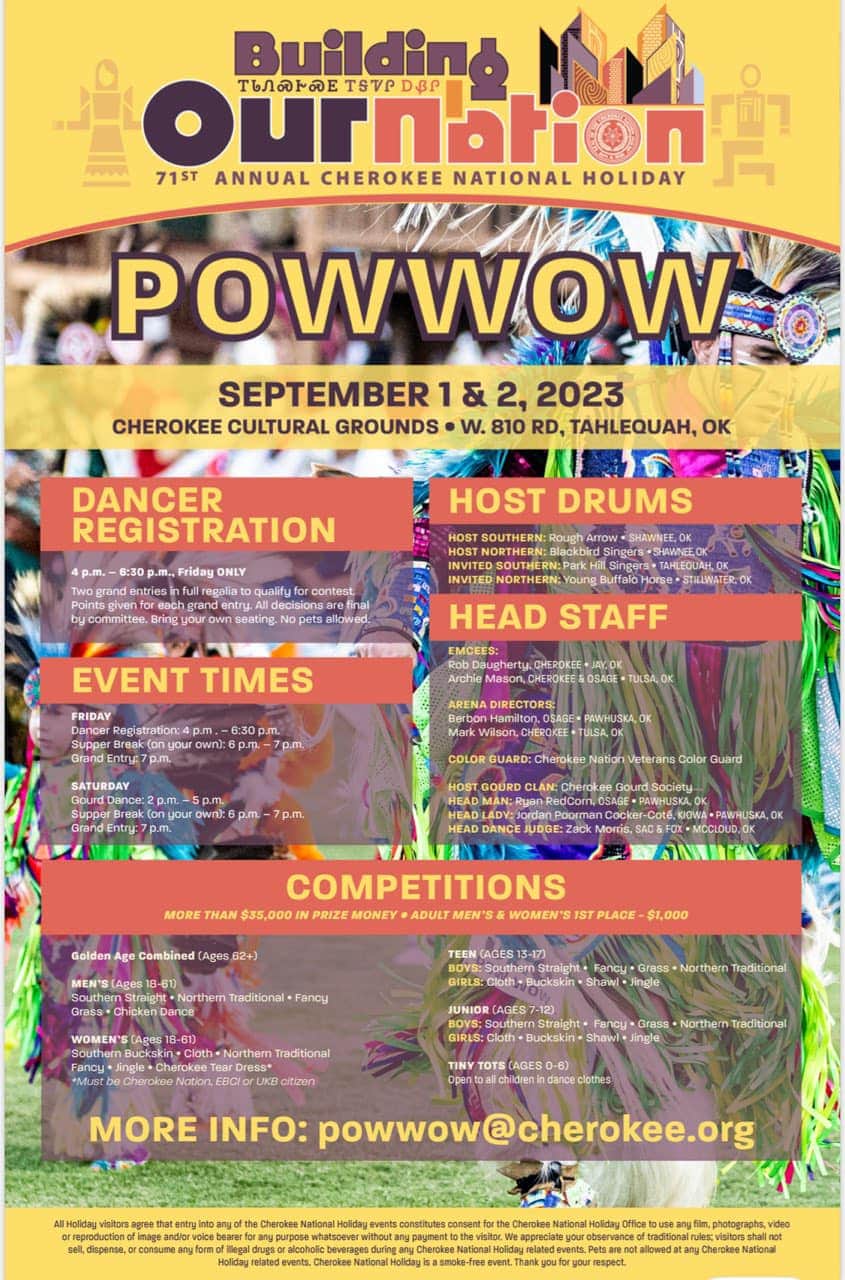 71st Annual Cherokee National Holiday Pow Wow 2023