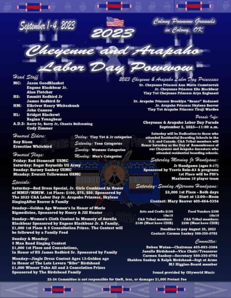 Cheyenne and Arapaho Labor Day Pow Wow 2023