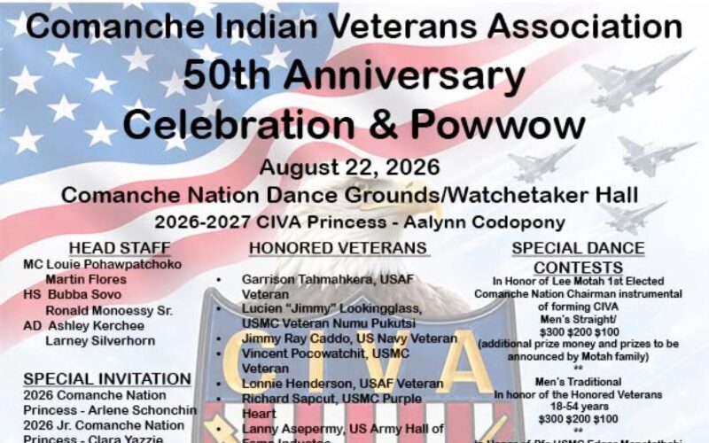 Comanche Indian Veterans Association 50th Anniversary Celebration & Pow Wow 2026
