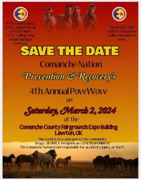 Comanche Nation Prevention & Recovery’s 4th Annual Pow Wow 2024