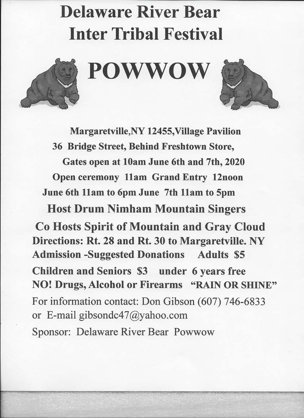 (Cancelled) Delaware River Bear Inter-Tribal Festival Pow Wow