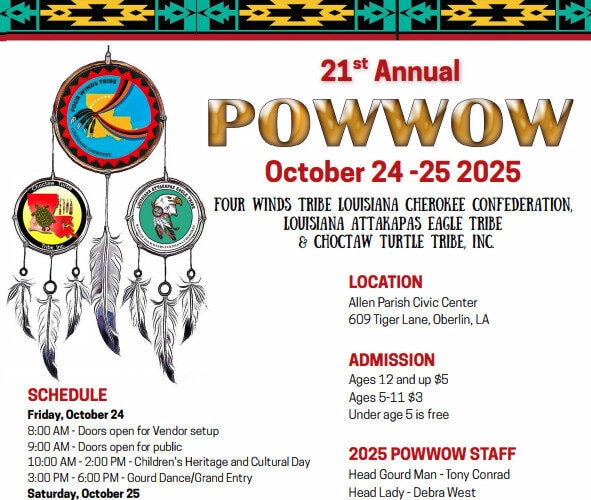 21st Annual Four Winds Tribe Louisiana Cherokee Confederation Pow Wow 2025
