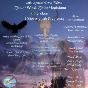 20th Annual Pow Wow Four Winds Tribe Louisiana Cherokee 2024