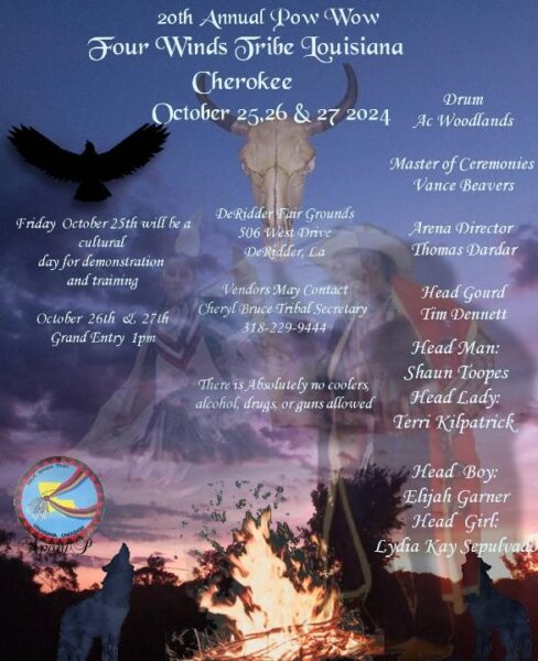 20th Annual Pow Wow Four Winds Tribe Louisiana Cherokee 2024