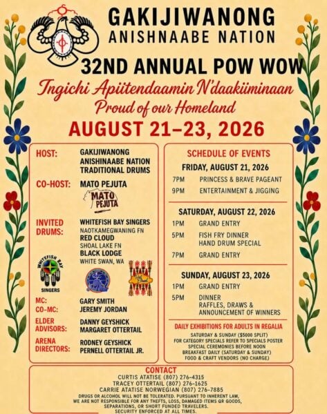 Gakijiwanong Anishinaabe Nation 32nd Annual Pow Wow
