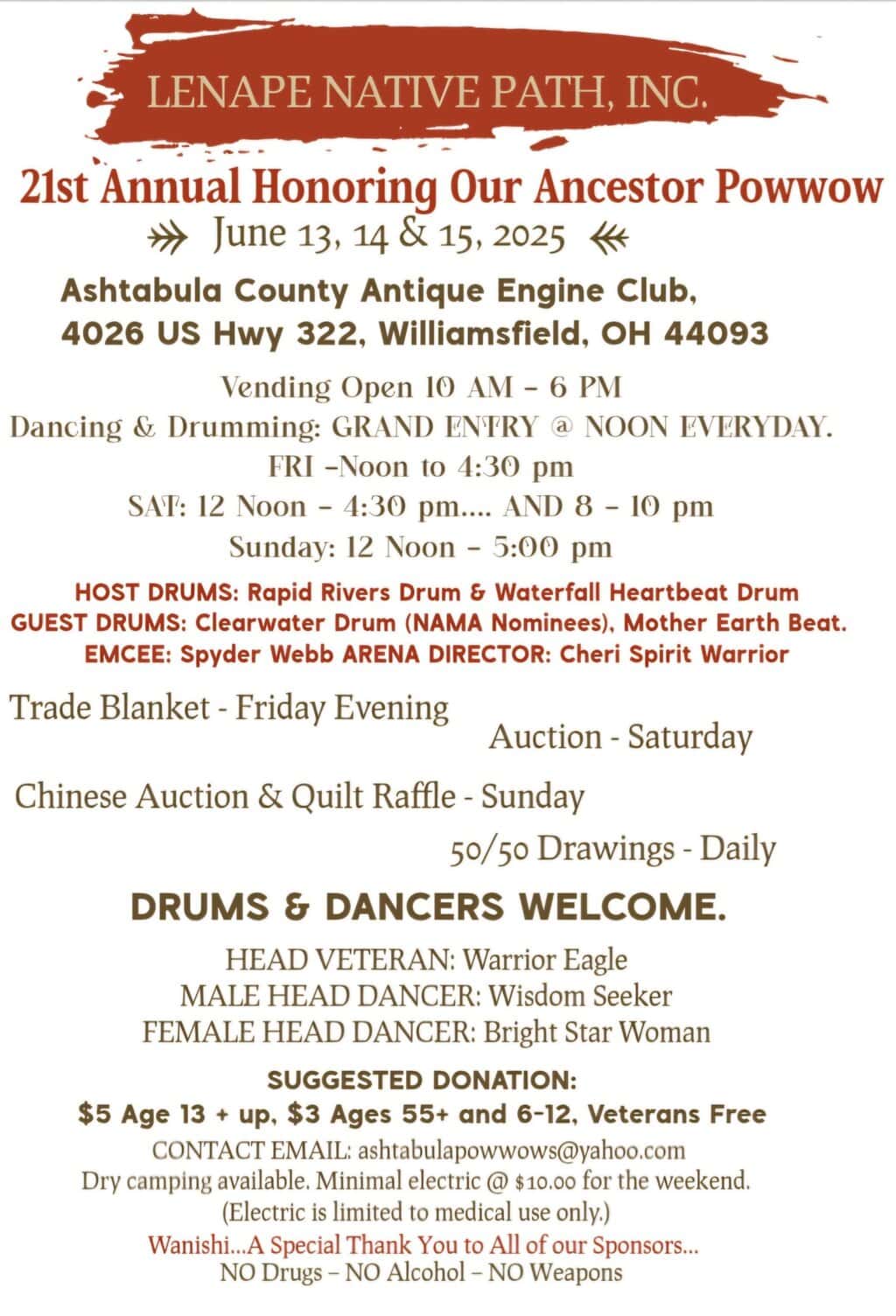 Honoring Our Ancestors 21st Annual Pow Wow 2025