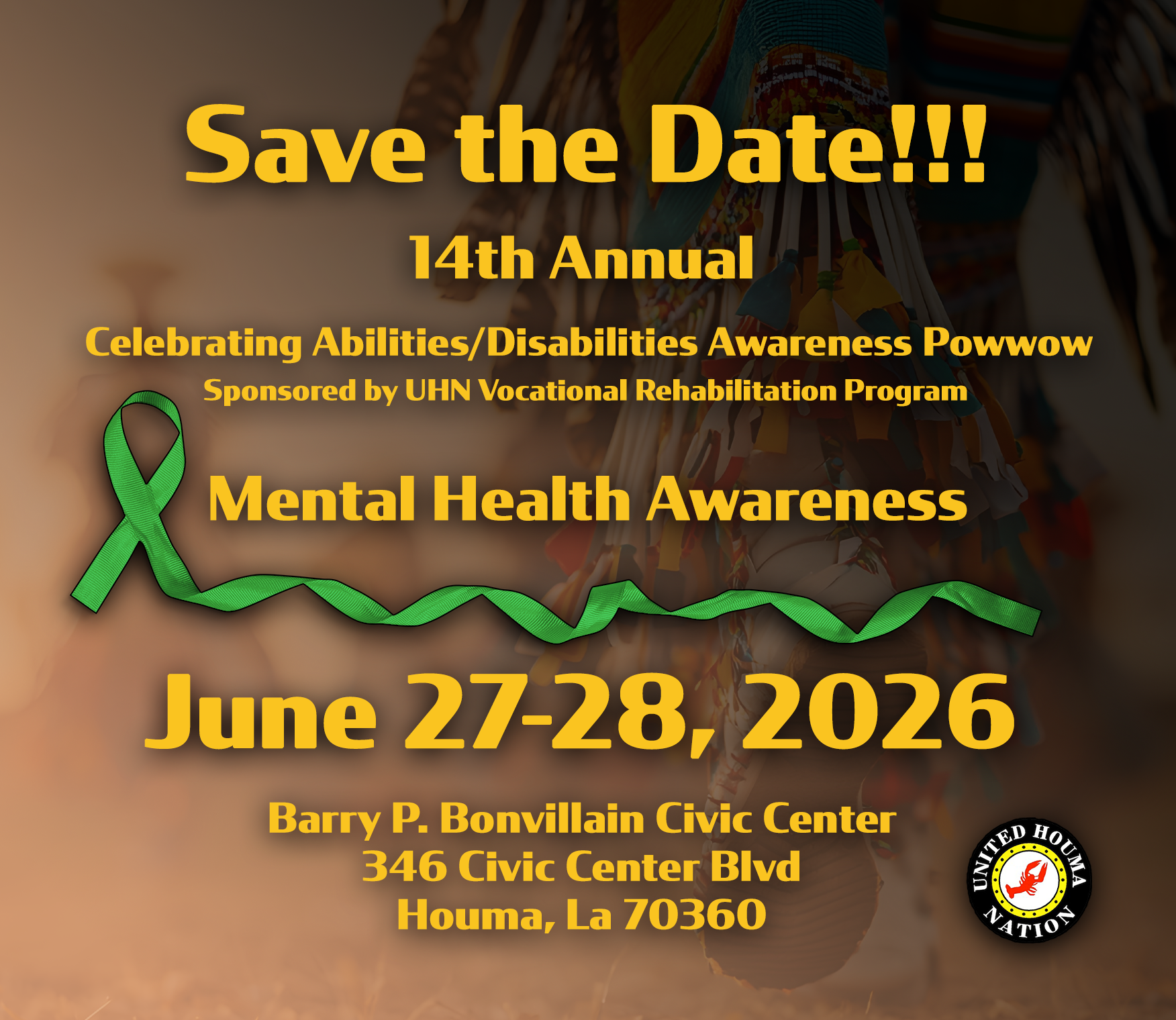 United Houma Nation 14th Annual Celebrating Abilities/Disabilities Awareness Pow Wow 2026