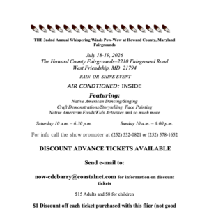 33rd Annual Howard County, MD Whispering Winds Pow Wow 2026