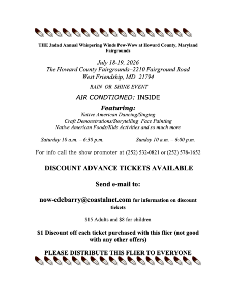 33rd Annual Howard County, MD Whispering Winds Pow Wow 2026