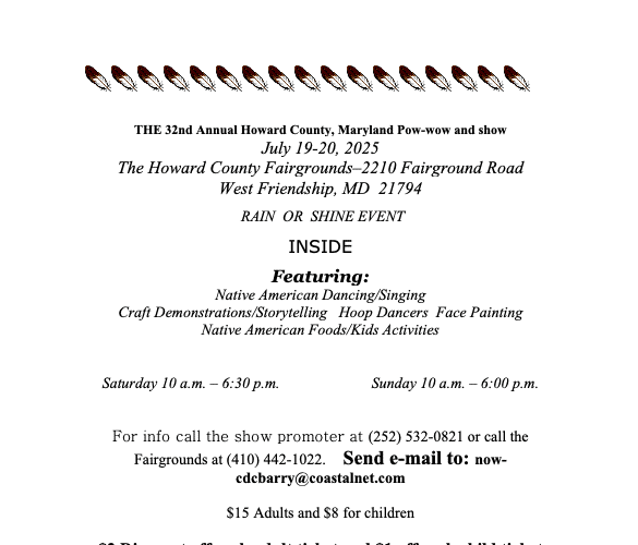 32nd Annual Howard County, MD Whispering Winds Pow Wow 2025