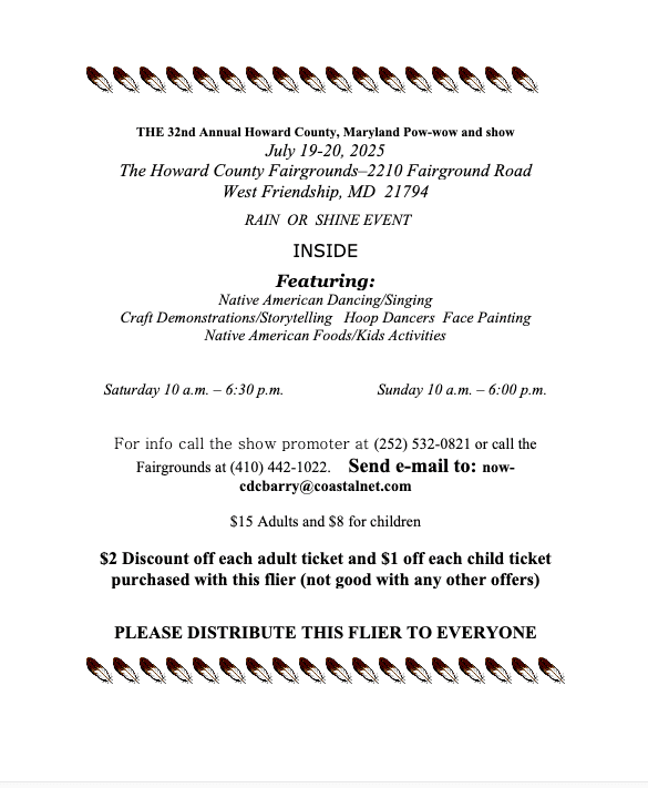 32nd Annual Howard County, MD Whispering Winds Pow Wow 2025