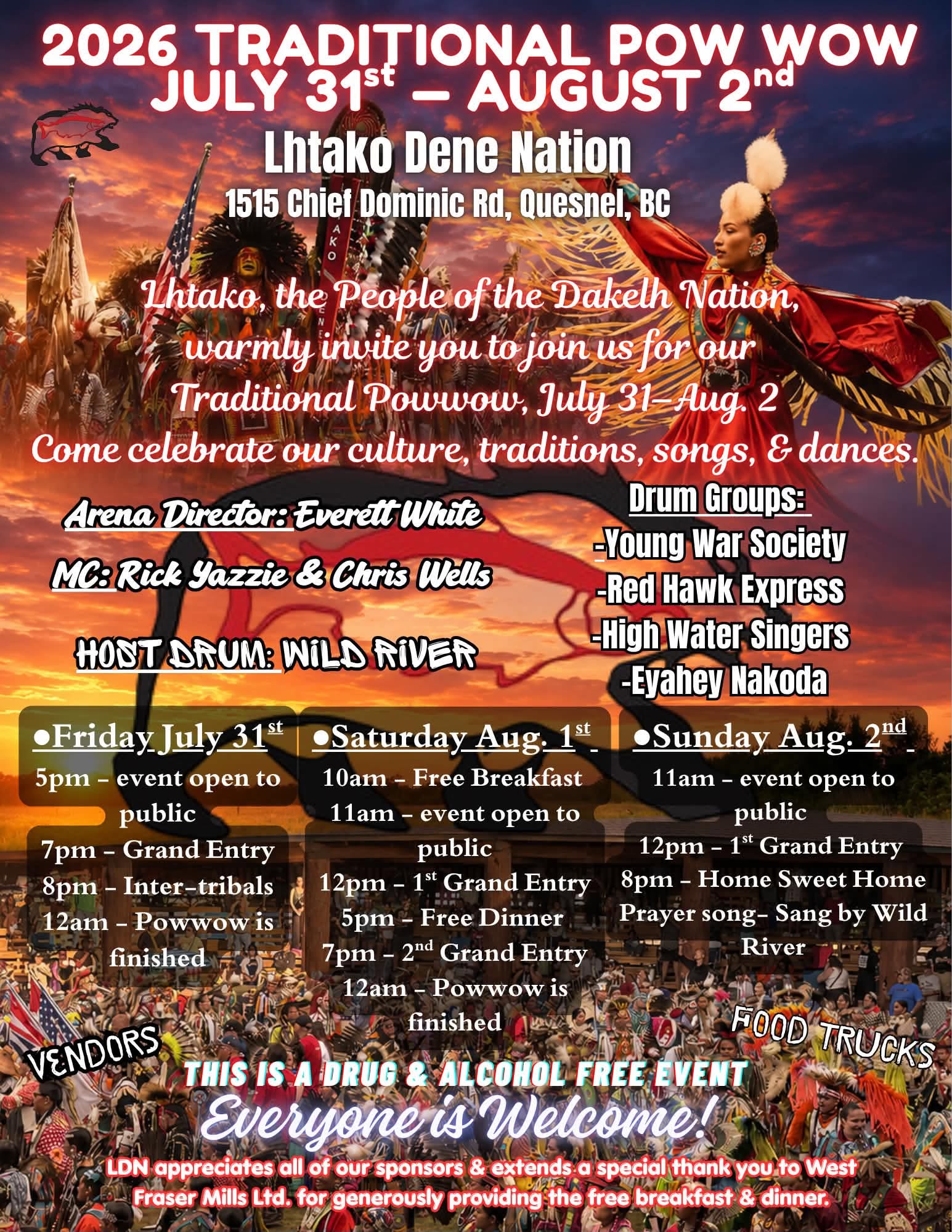 Lhtako Dene Nation Traditional Pow Wow 2026
