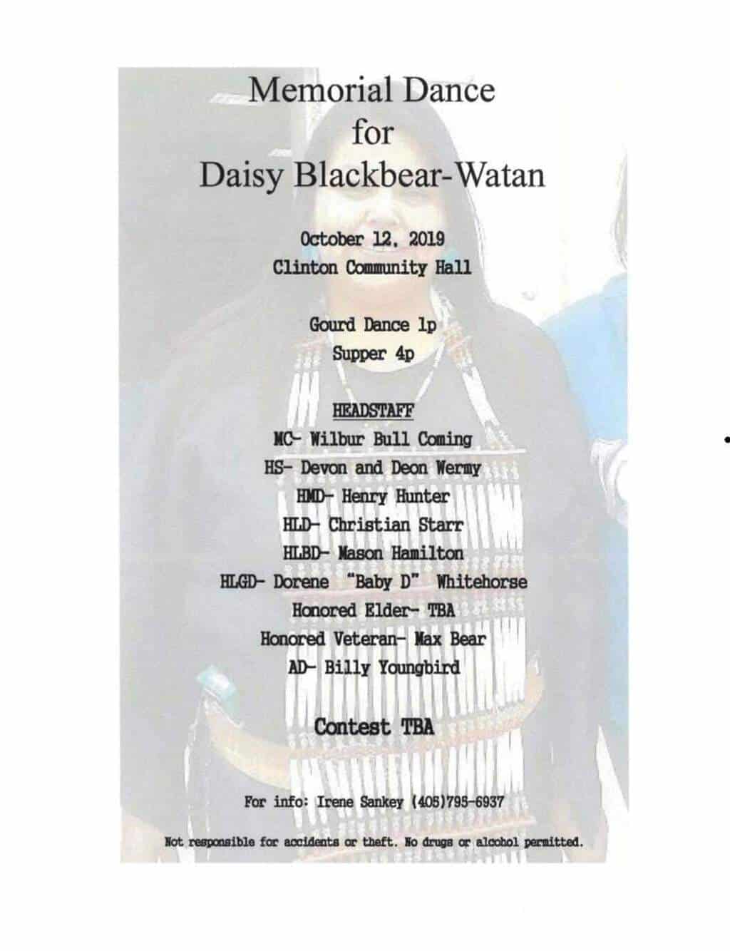 Memorial Dance for Daisy Blackbear-Watan