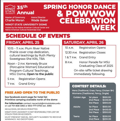 35th Minot State University Annual Spring Honor Dance & Pow Wow Celebration 2025