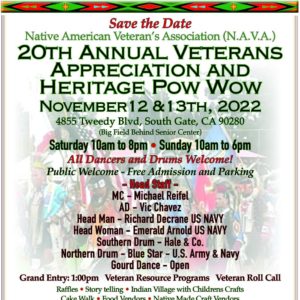 20th Annual Veterans Appreciation and Heritage Pow Wow 2022