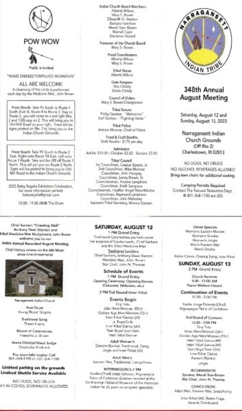 Narragansett Tribe’s 348th Annual August Meeting Pow Wow 2023