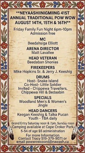 Neyaashiinigmiing Annual Traditional Pow Wow 2026