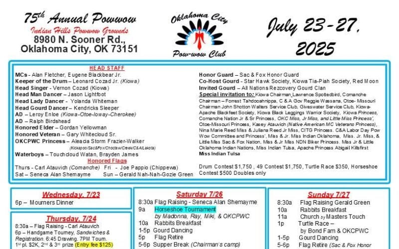 OKC Pow Wow Club 75th Annual Indian Hills Pow Wow 2025