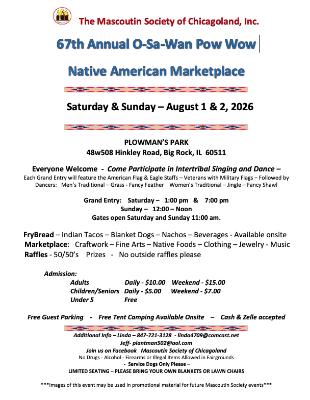 67th Annual O-Sa-Wan Pow Wow 2026