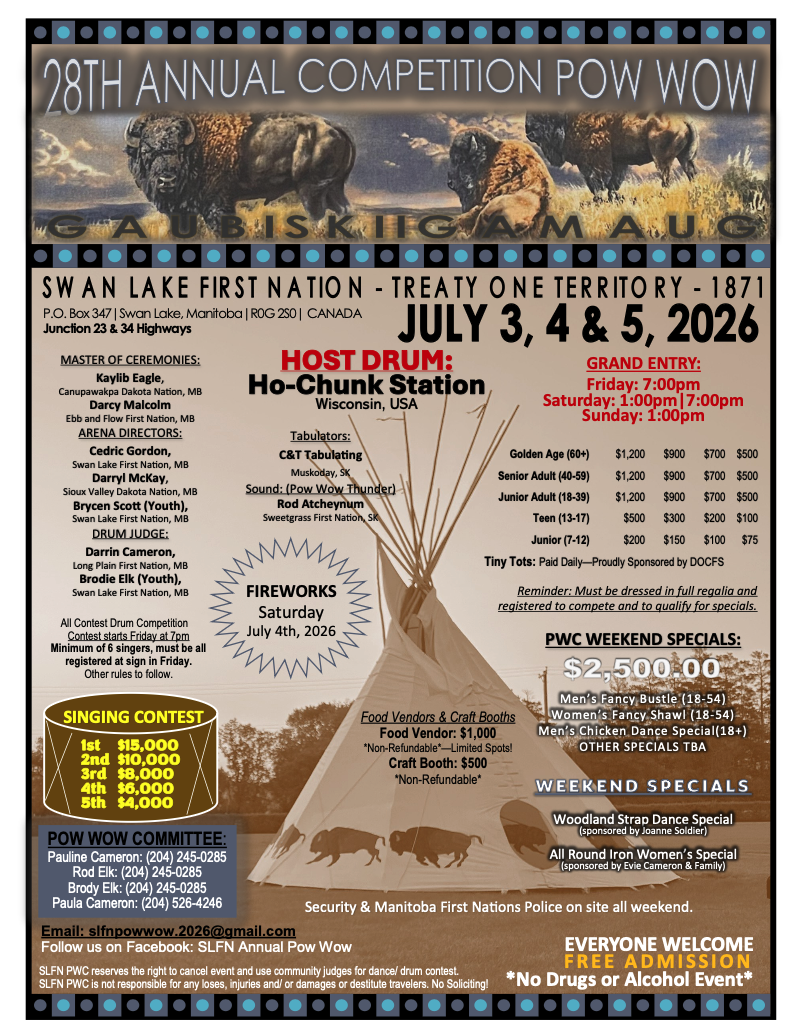 Swan Lake First Nation 28th Annual Competition Pow Wow 2026