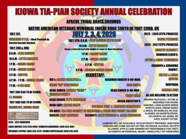 Kiowa Tia-Piah Society Annual Celebration 2026