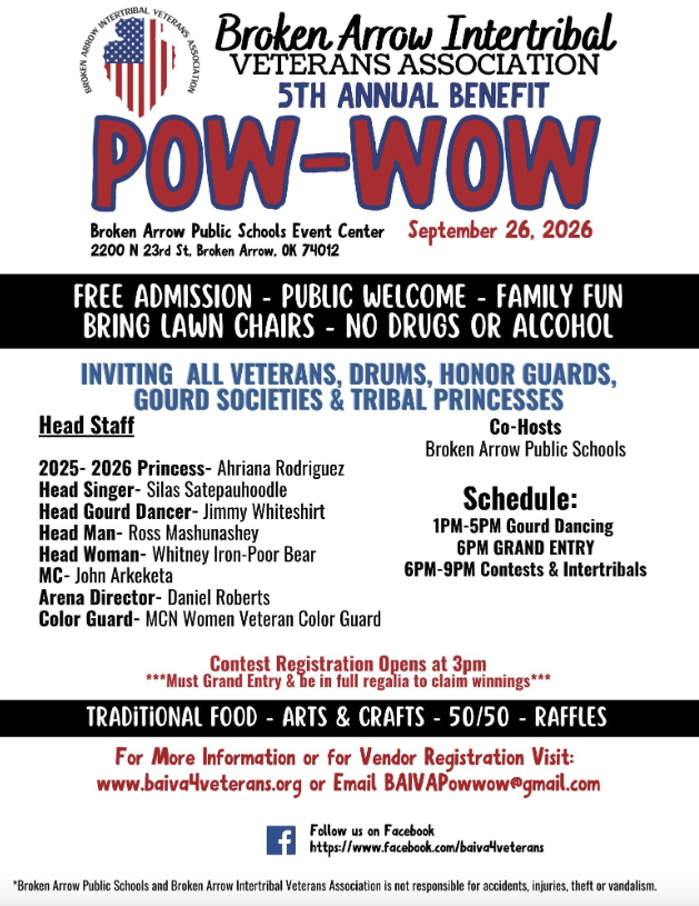 Broken Arrow Intertribal Veterans Association 5th Annual Benefit Pow Wow 2026