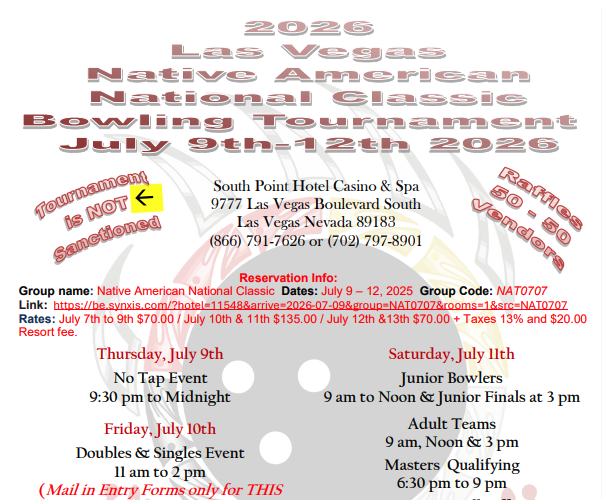 2026 Las Vegas Native American National Classic Bowling Tournament