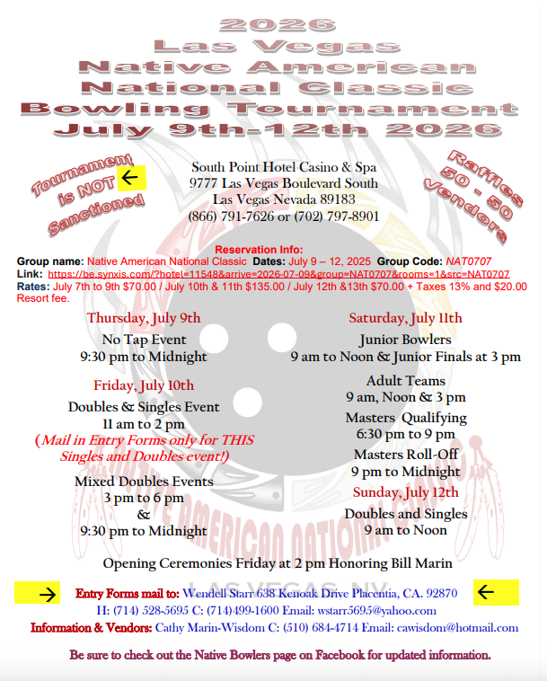 2026 Las Vegas Native American National Classic Bowling Tournament