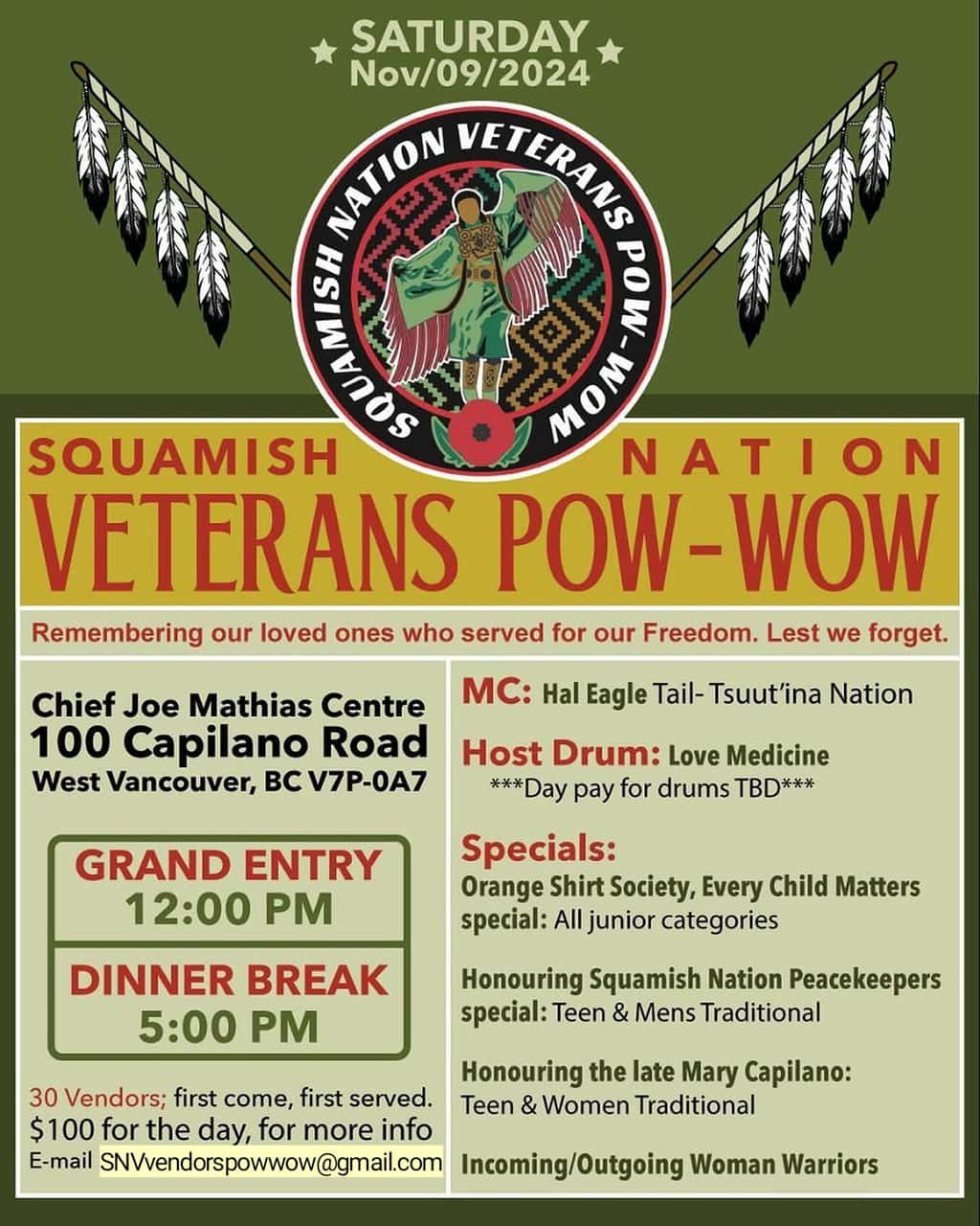 Squamish Nation Veterans Pow Wow 2024 Pow Wow Calendar