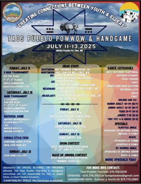 2025 Taos Pueblo Pow Wow & Hand Game 2025 Taos Pueblo Pow Wow & Hand Game