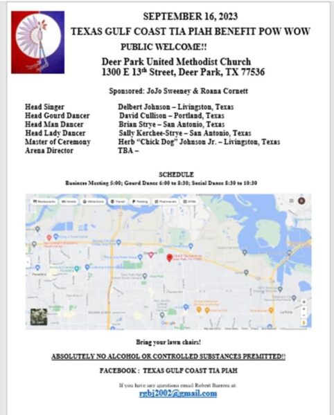 Texas Gulf Coast Tia Piah Benefit Pow Wow 2023