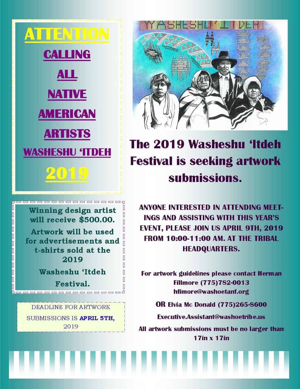 The 2019 Washeshu 'Itdeh Festival is seeking artwork submissions