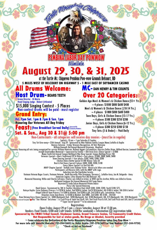 Turtle Mountain Chippewa Pembina Labor Day Pow Wow 2025