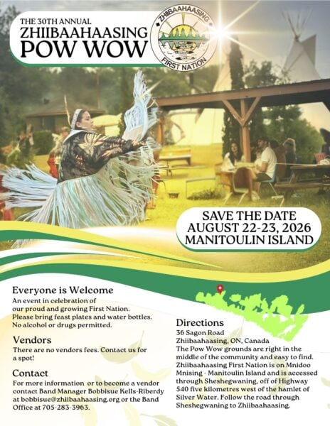 Zhiibaahaasing 30th Annual Pow Wow 2026