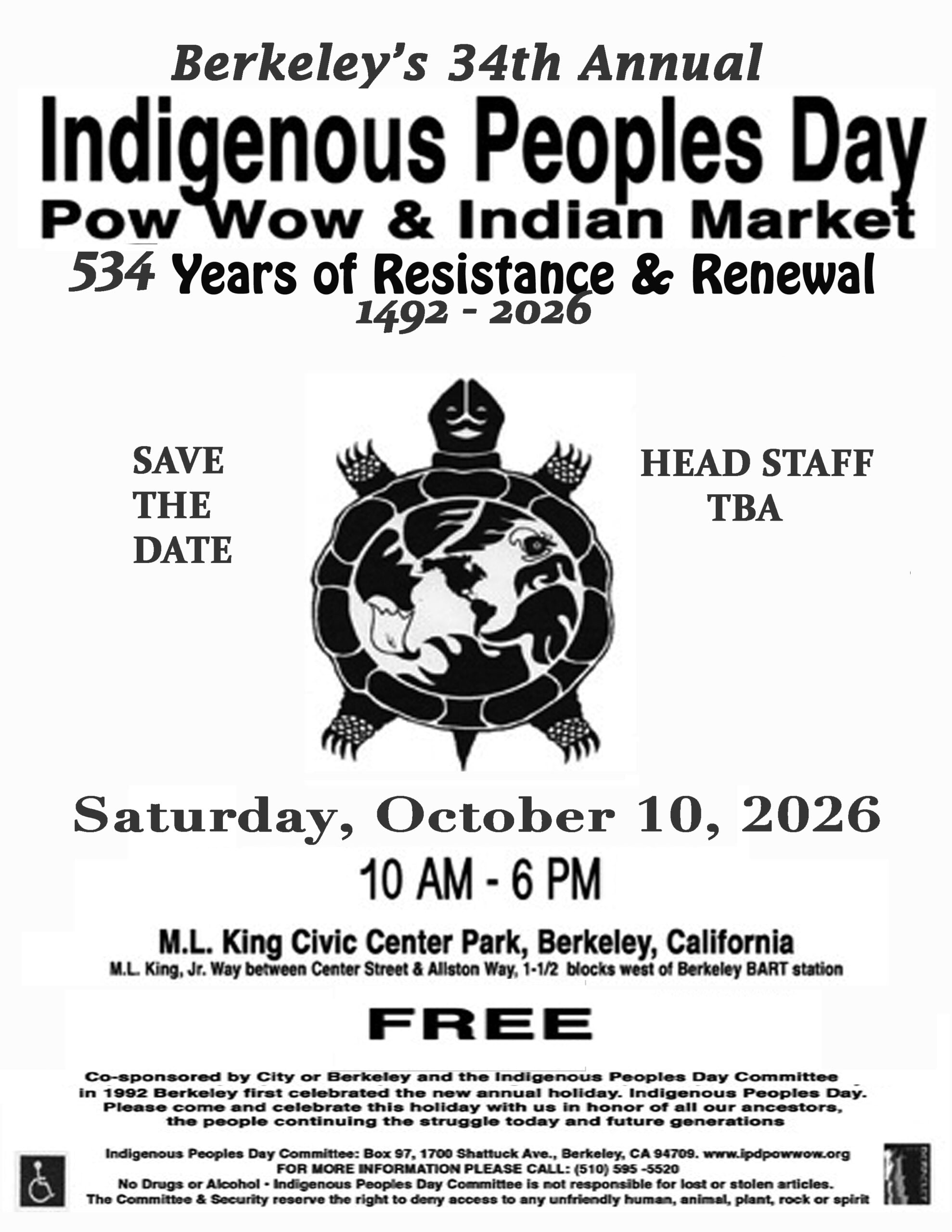Berkeley's 34th Annual Indigenous Peoples Day Pow Wow & Indian Market 2026