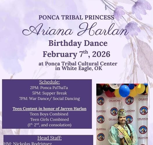 Ponca Tribal Princess Ariana Harlan Birthday Dance 2026